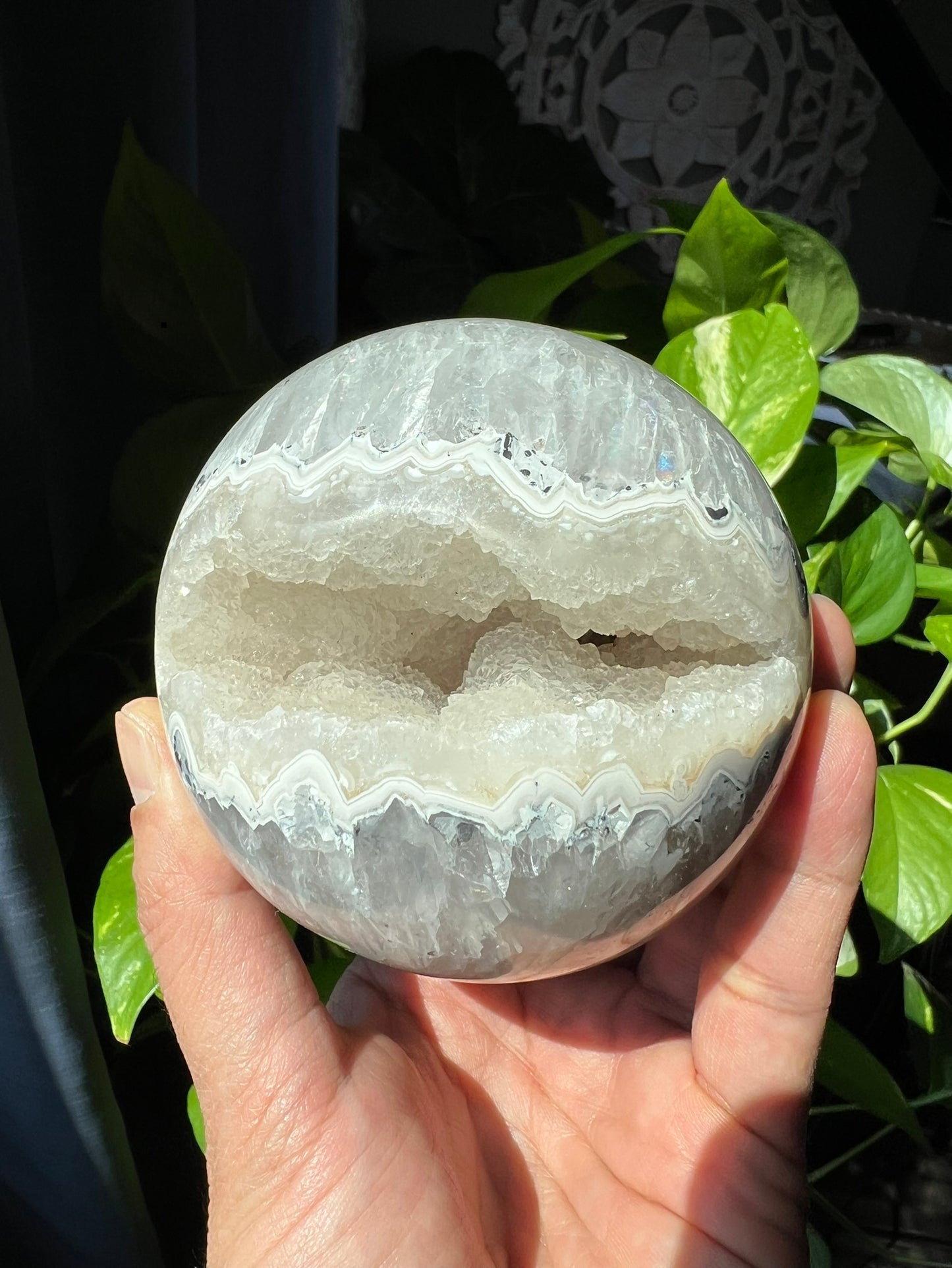 Brazilian Druzy Agate Geode Sphere