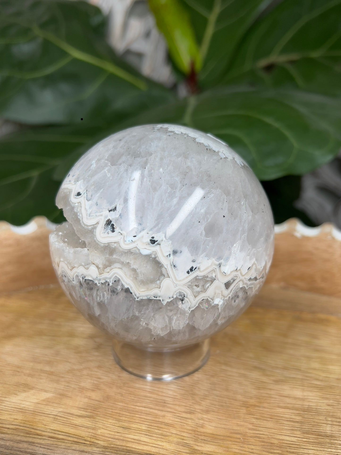 Brazilian Druzy Agate Geode Sphere