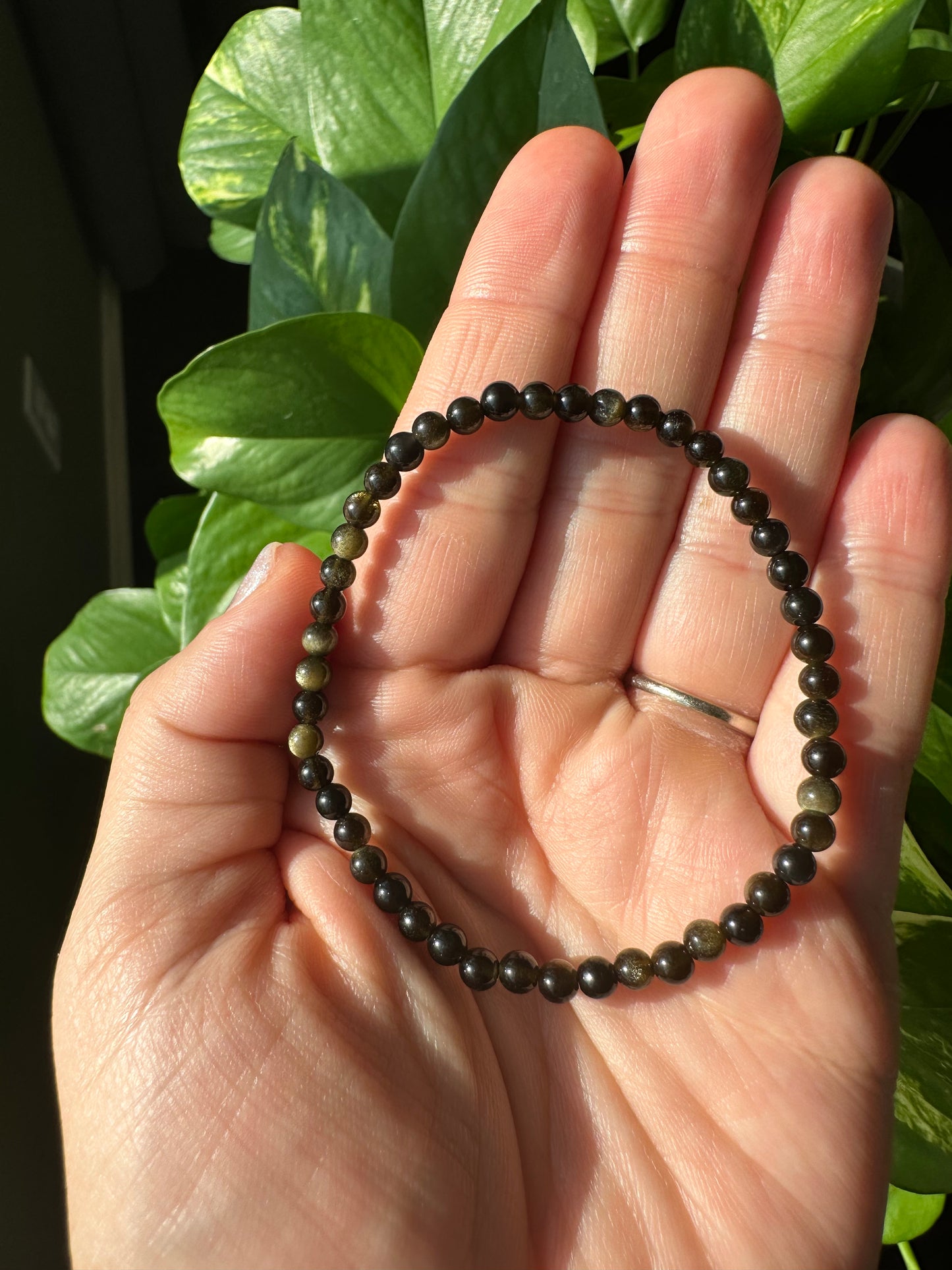 Golden Sheen Obsidian Bracelet