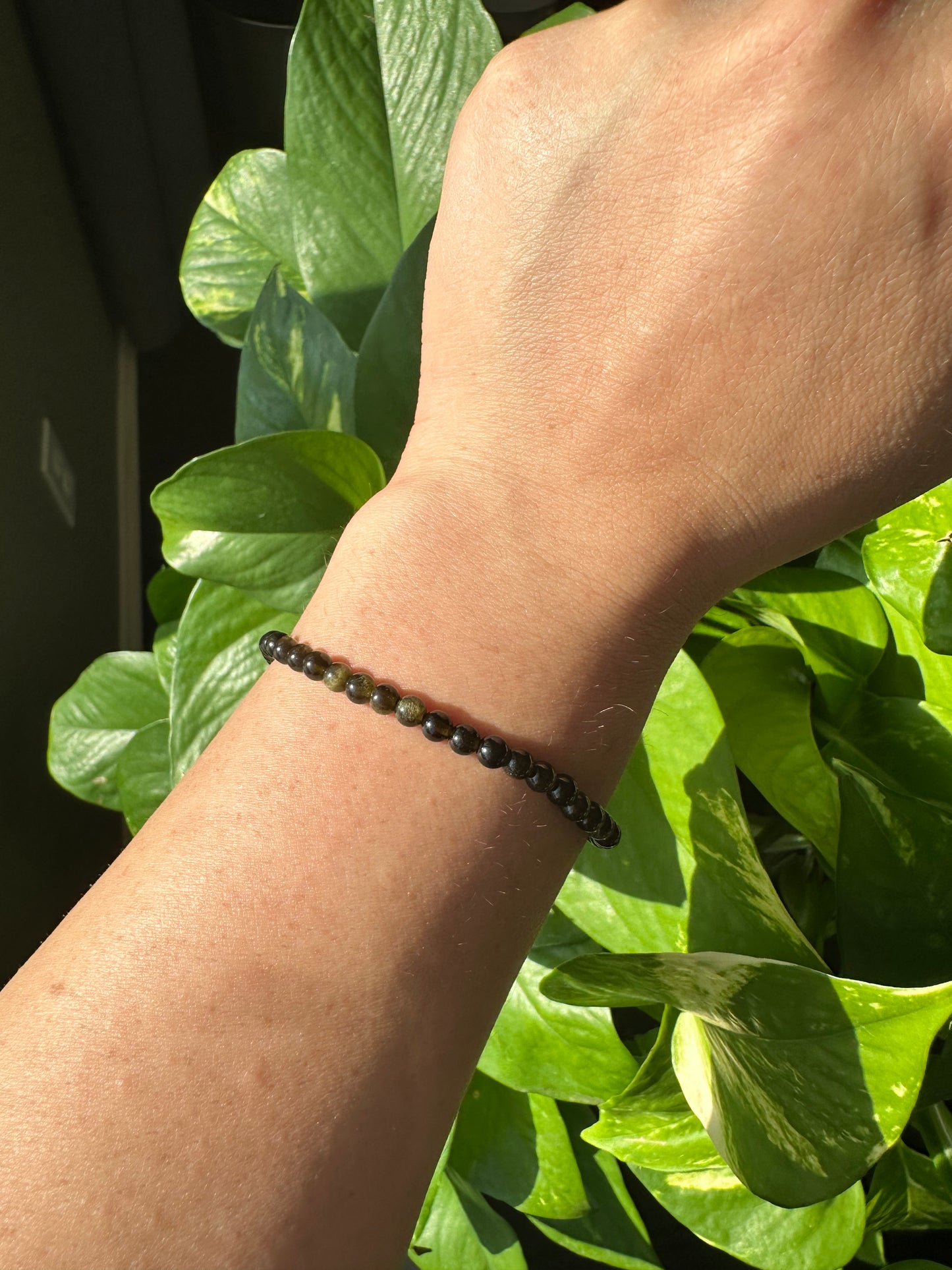 Golden Sheen Obsidian Bracelet