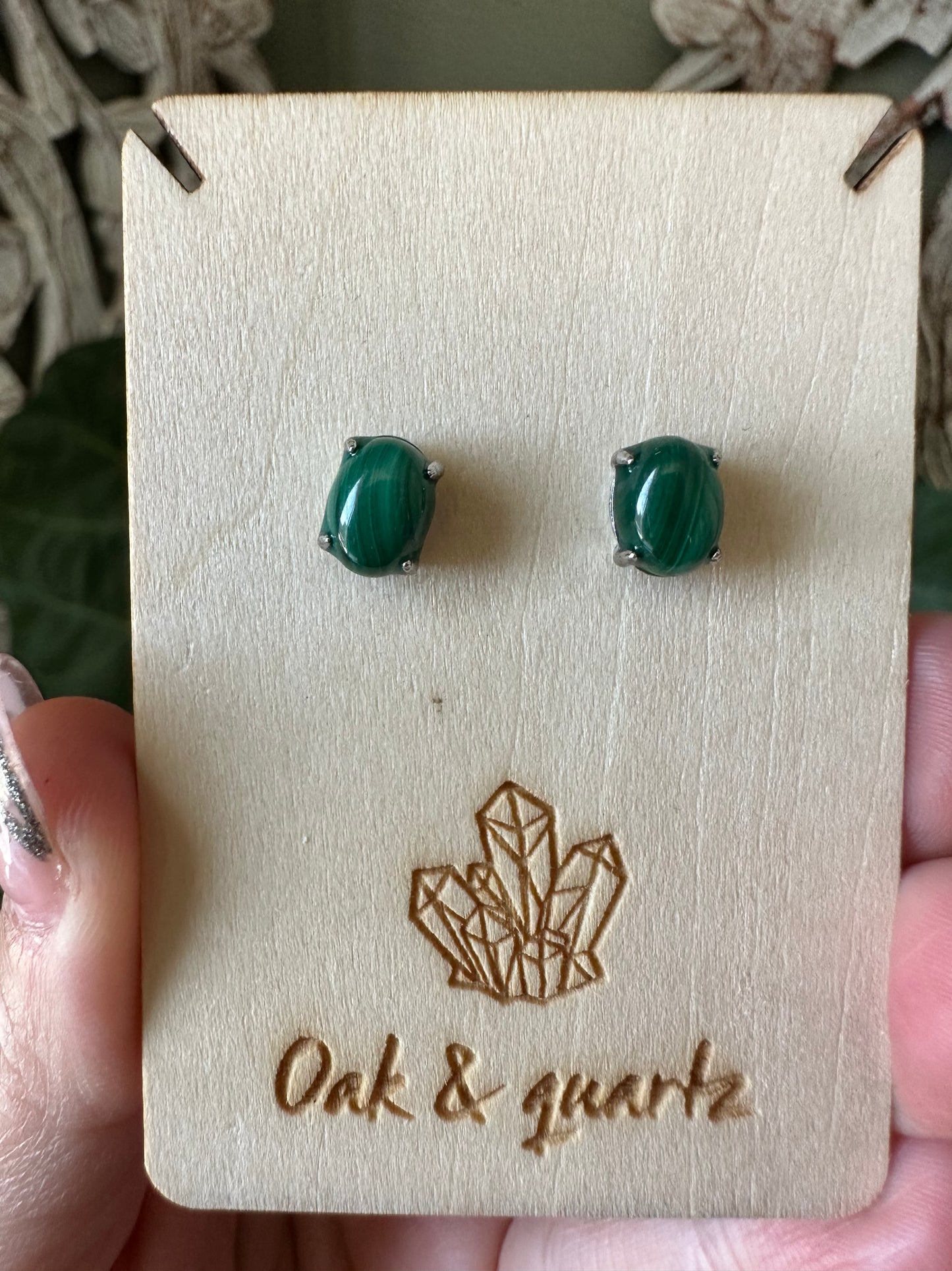 Malachite Stud Earrings