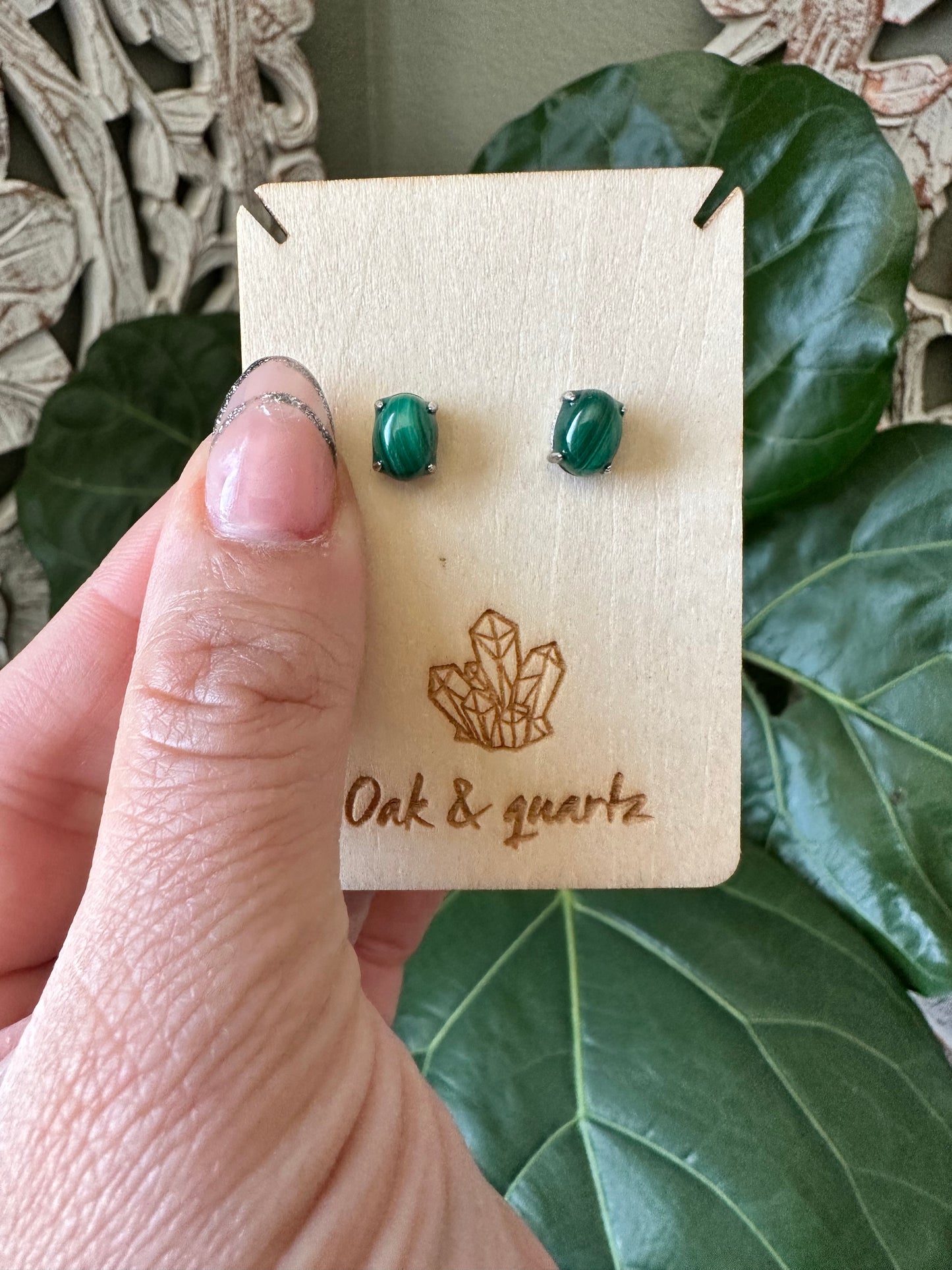 Malachite Stud Earrings