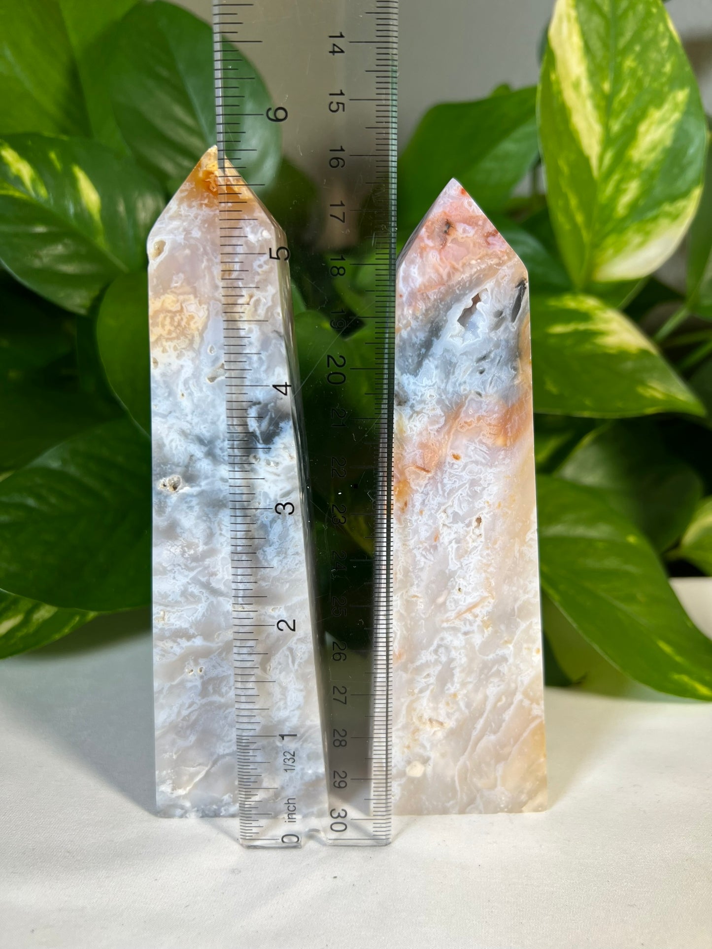 Rainbow Plume Agate Towers