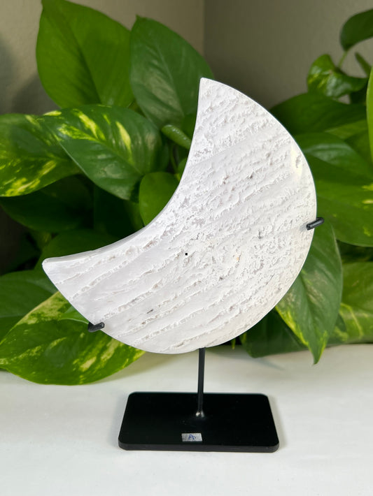 White Snow Agate Moon