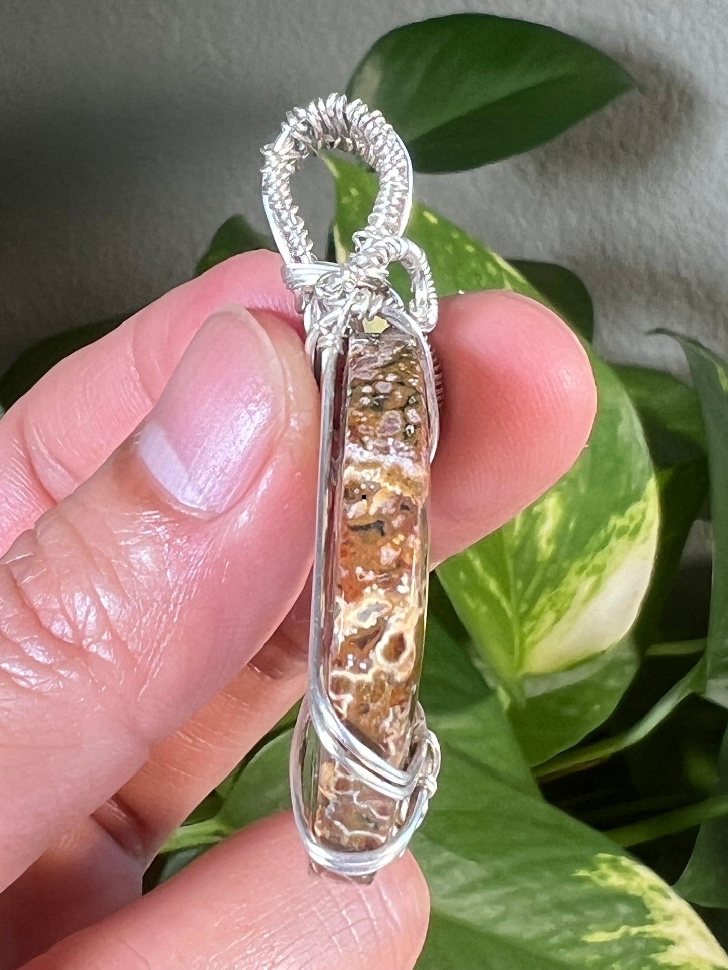 Ocean Jasper Moon Pendant