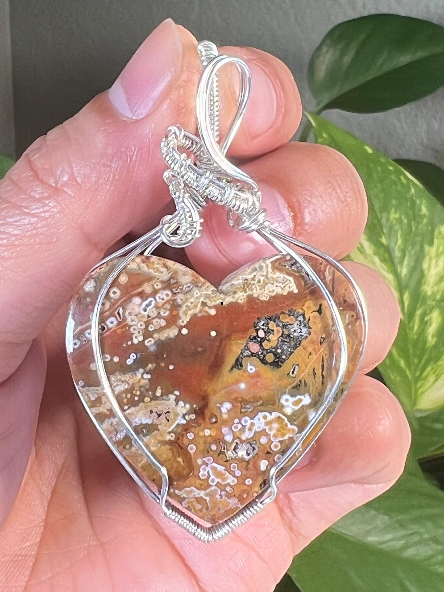 Ocean Jasper Heart Pendant