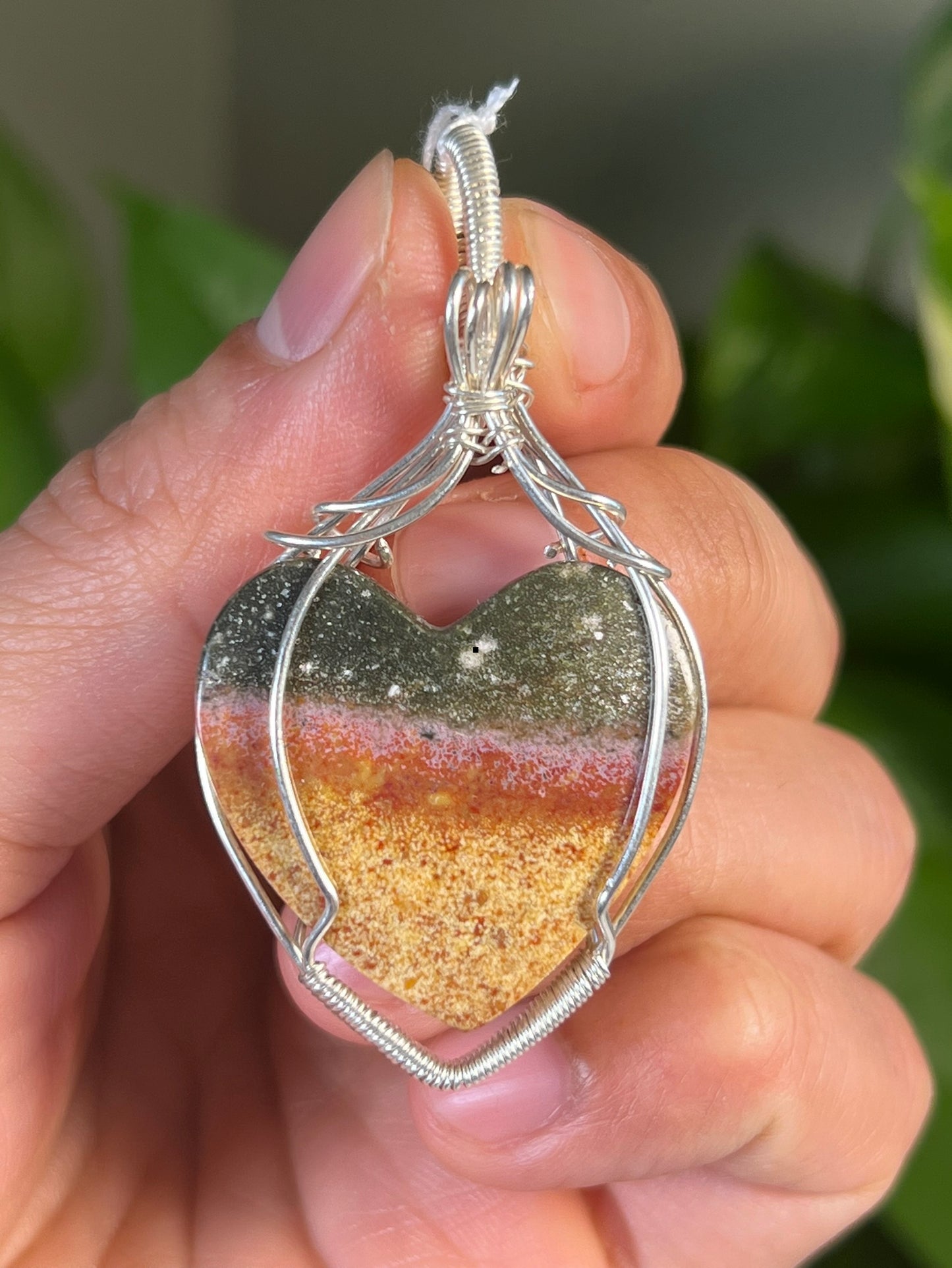 Ocean Jasper Heart Pendant