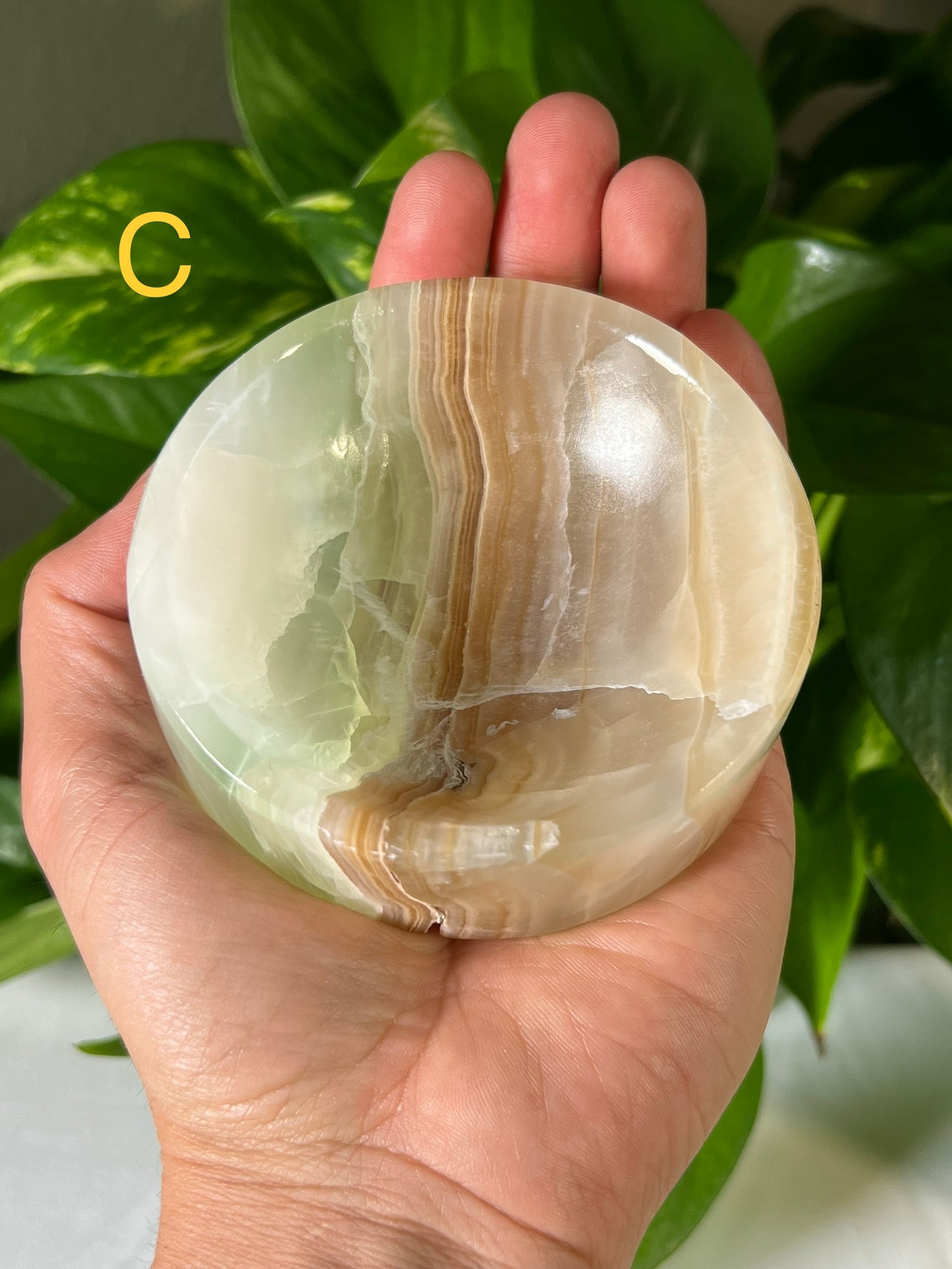 Green Onyx round bowls