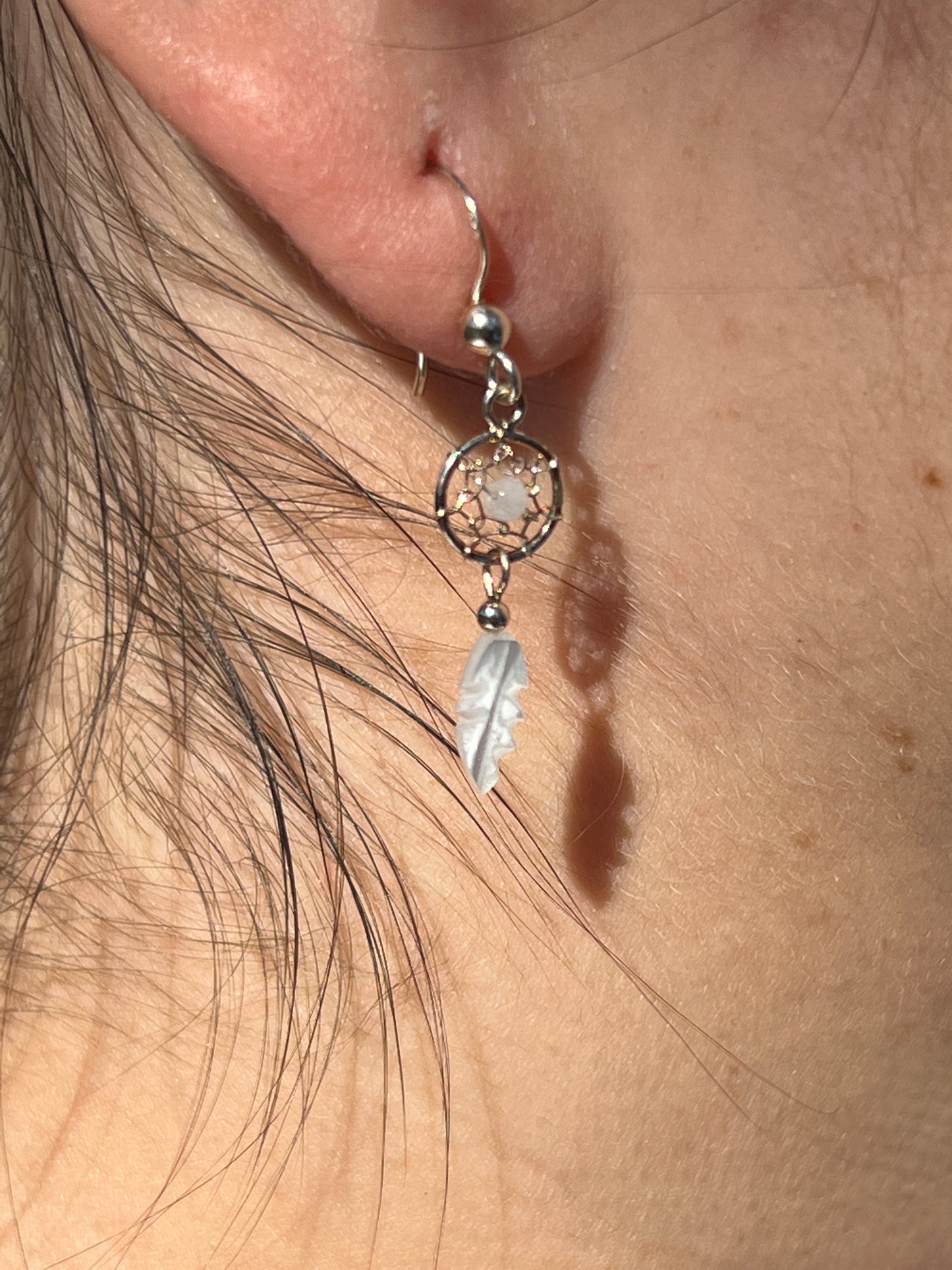 Moonstone Dream Catcher Earrings