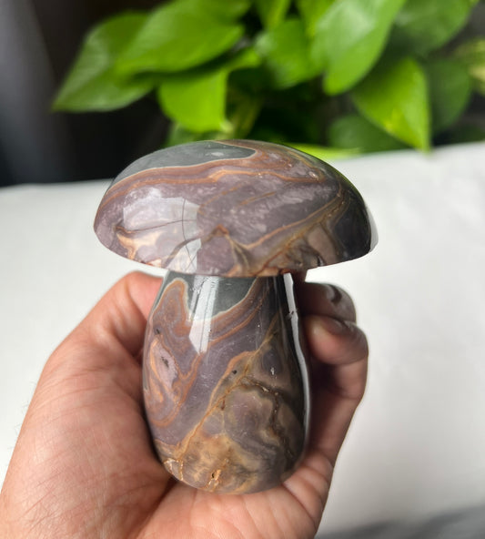 Large Pink/Blue Polychrome Jasper Mushroom