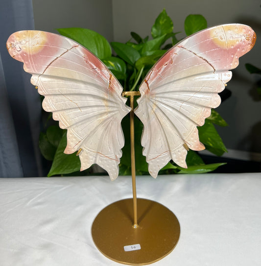 Pink Polychrome Jasper Wings