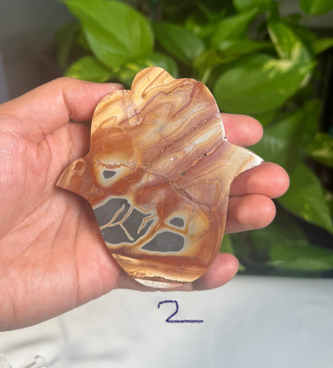 Polychrome Jasper Hamsa