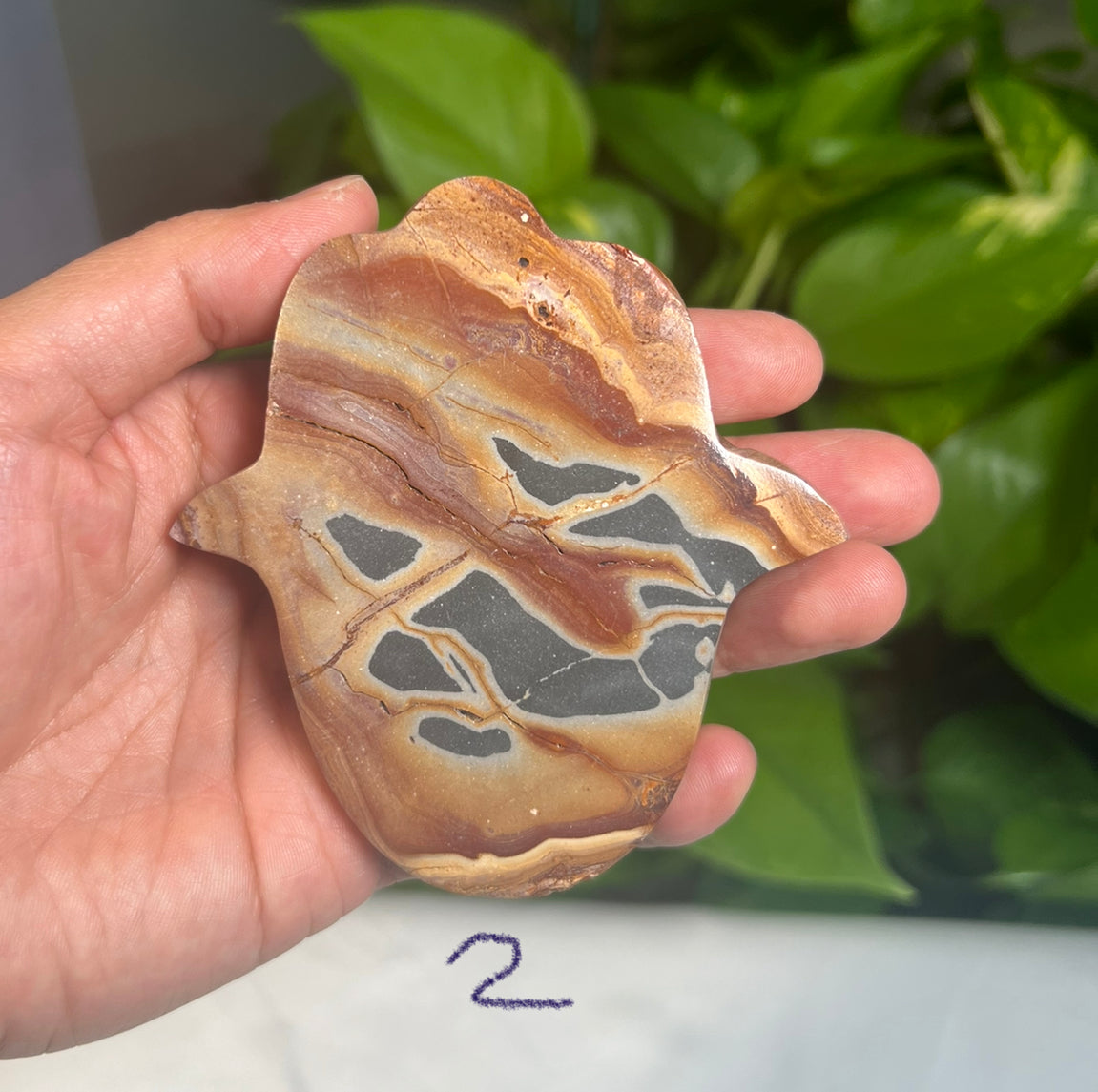 Polychrome Jasper Hamsa