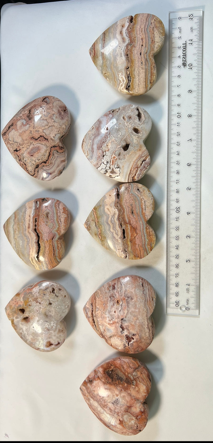 Crazy Lace Agate Hearts